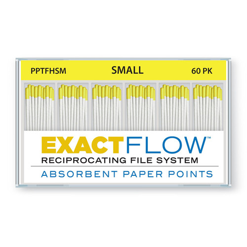 ExactFlow Absorbent Paper Points, Small, Color Coded, 60 Per Box. Made