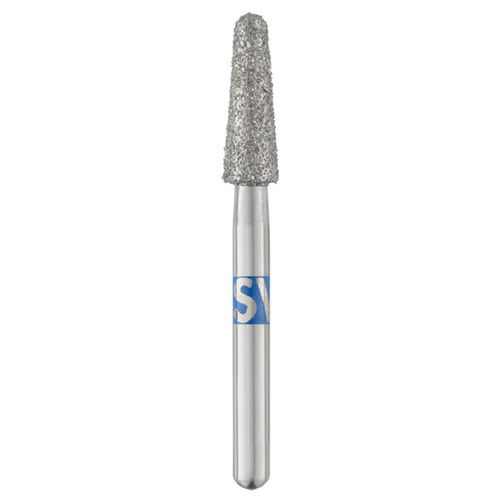 Piranha Diamonds FG #855.025 SS (Short Shank) Medium Grit, Round End Taper