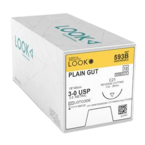 Sutures 593B 3-0 Plain Gut