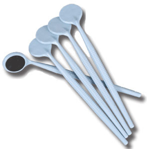 Zirc Mouth Mirror #5 Blue, One-Piece Autoclavable, Chemiclavable Plastic Front ***Discontinued***
