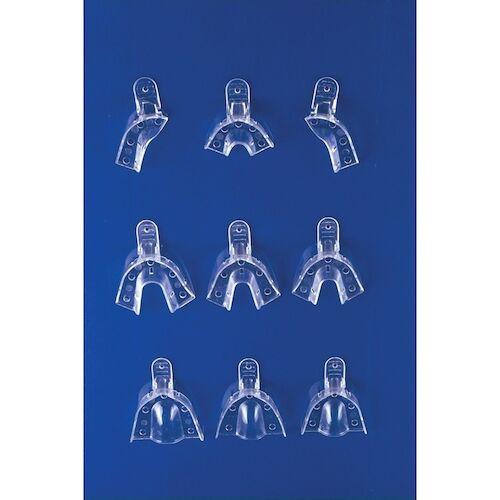 Crystal Disposable Impression Trays Full Arch Lower, Small, Perforated, 12/Pkg.