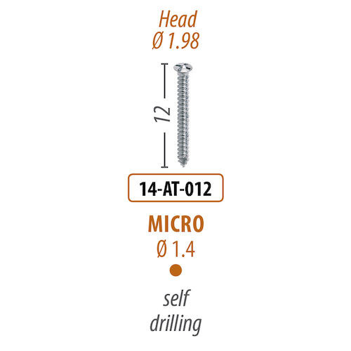 Screws and Tacks 1.4 mm x 12 mm, Micro Auto-Screw