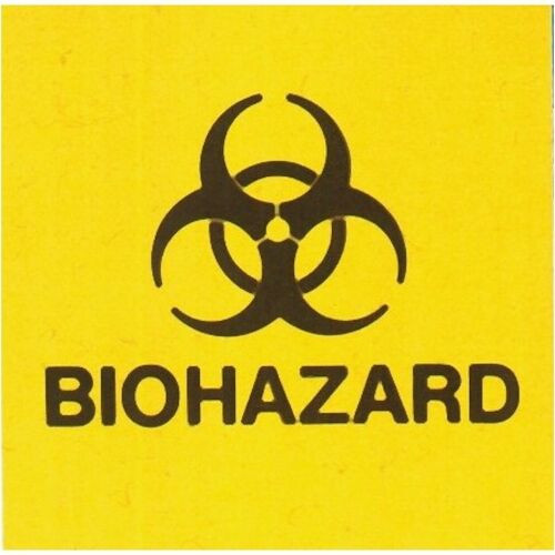 Medical Safety Signs Biohazard, 4"x 4", 25/Pkg.