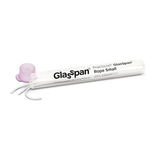 GlasSpan Flexible Ceramic Bonding Material Braided Rope, 3.50" L x 0.035" W, Small, 6/Pkg.