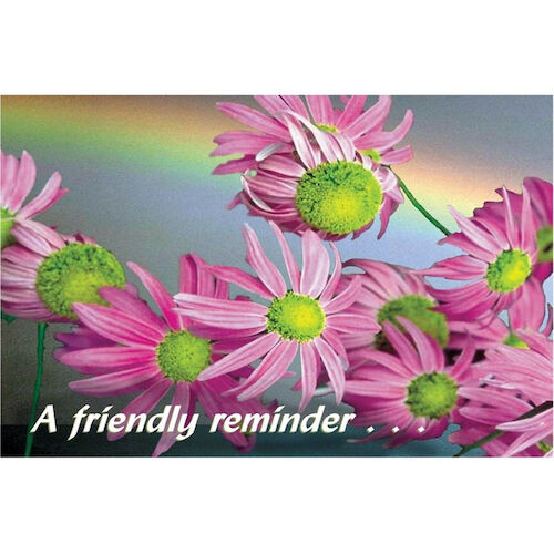 A Friendly Reminder Postcard Laser Flowers, 4-UP, 200/Pkg.