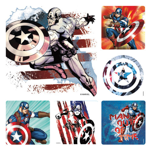 Kids Stickers Captain America 100/Box