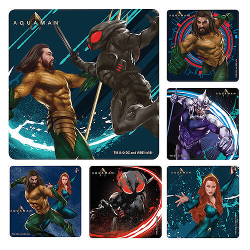 Assorted Stickers Aquaman, 100/Roll, PS669