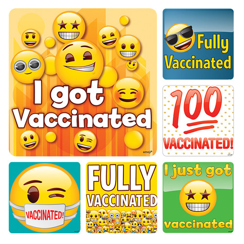 Kids Stickers Emoji Vaccination 100/Box