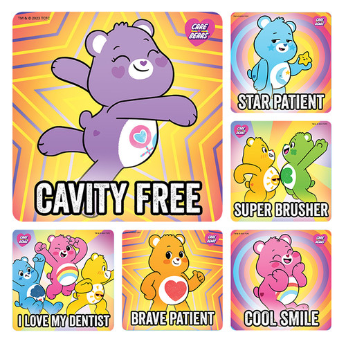 Kids Stickers Care Bears Dental 100/Box