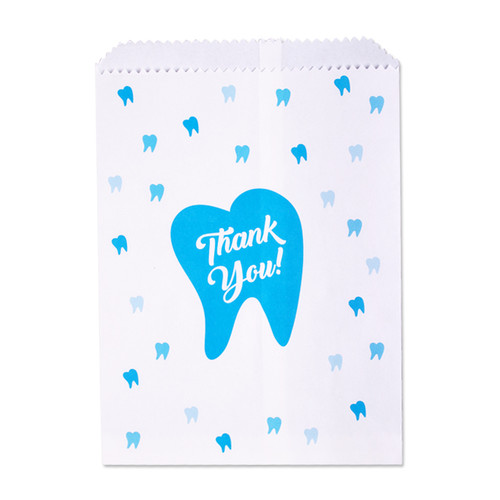 Kids Paper Bags Thank You Tooth Bag 100/Box