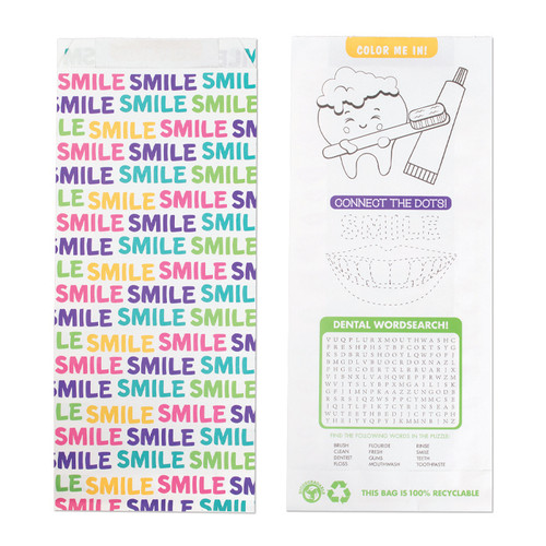 Kids Paper Bags Smile Design Pharmacy Bag 100/Box