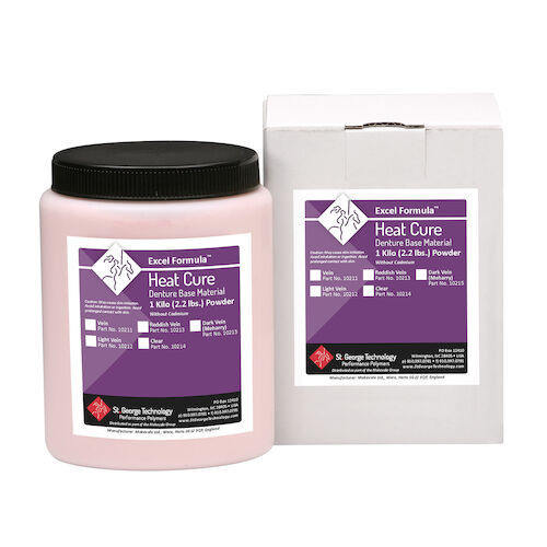 Excel Formula Heat Cure Denture Powder, Veined, 2.2 lb.
