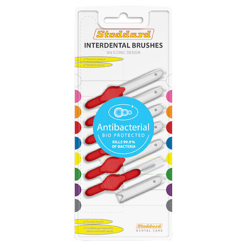 Antibacterial Interdental Brushes Red, 6/Pkg.