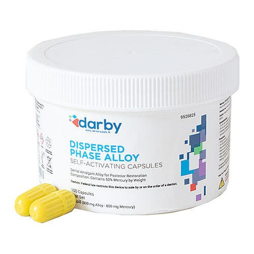 Dispersed Phase Alloy, , Three Spill, 100/Pkg, Yellow, Fast Set, 800mg
