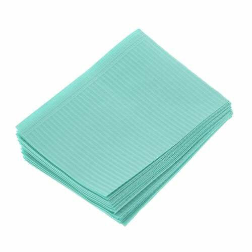 Patient Towels Deluxe, 3-Ply Paper, 1-Ply Poly, Aqua, 500/Box