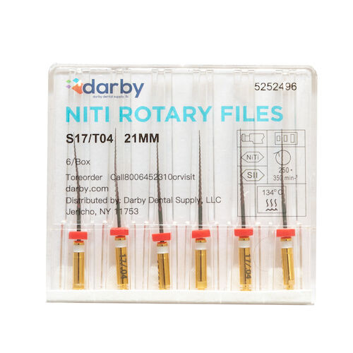 NiTi Rotary Files .04, 21 mm, 6/Pkg., #17