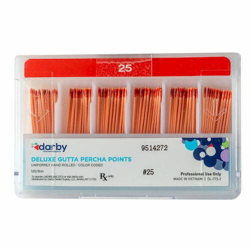 Deluxe Gutta Percha Points, , #25, 120/Box, Compartments