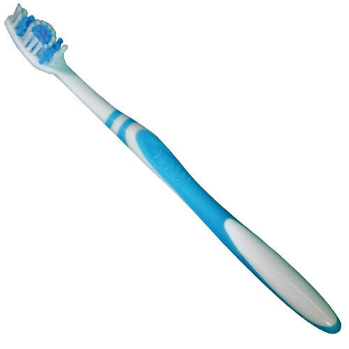 2-Tone Adult Toothbrush Angled Handle, 32 Tufts, Assorted, 72/Box