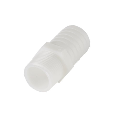 3/4" MPT x 1" Barb Adapter, Plastic