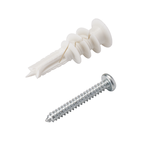 Wall Anchors w/Screws, Nylon; Pkg of 25
