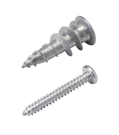 Wall Anchors w/Screws, Metal; Pkg of 25