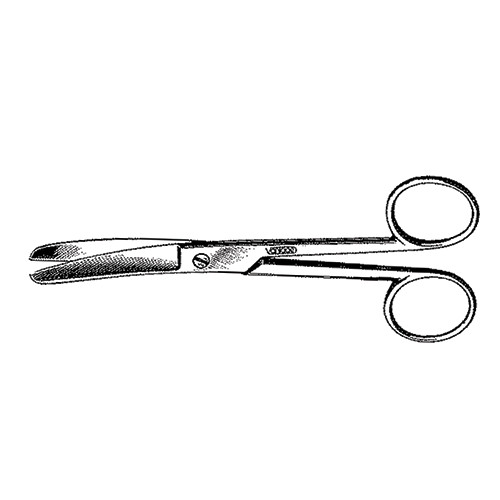 Operating Scissors. Blunt-Blunt Point 5.5". Curved - Overstock