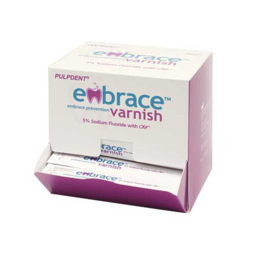 Pulpdent, Embrace Varnish Economy Pack: 100 x 0.4 mL unit dose packets only (no brush), FVX100