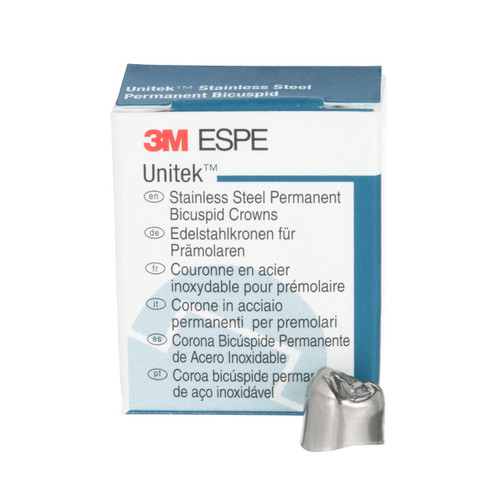 Unitek Stainless Steel Permanent First Bicuspid Crowns Refills, 5/Pk, LR6 lower right  size 6