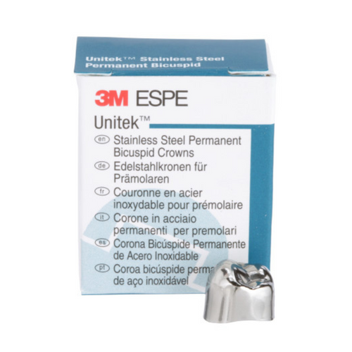 Unitek Stainless Steel Permanent Second Bicuspid Crowns Refills, 5/Pk, LL4 lower left  size 4