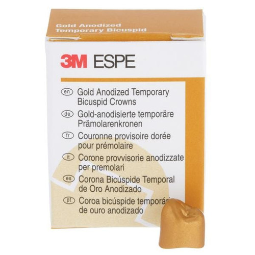 Unitek Gold Anodized Crowns Size 5 1st LRB Replacement Crowns 5/Box