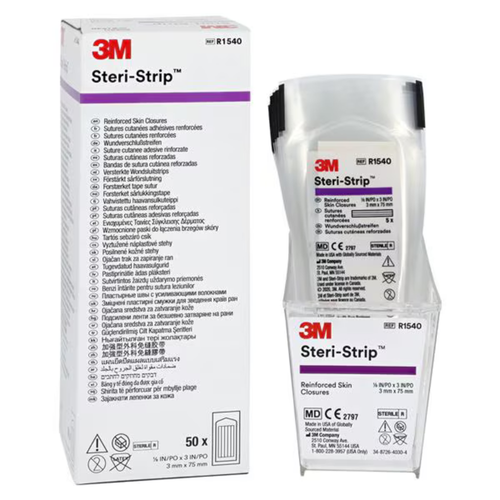 3M-Solventum, Steri-Strip Skin Closure Strip 1/8x3" White 50/Bx, R1540