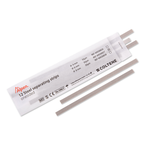 Coltene, Steel separating strips Alpen, medium, 6mm, 1 sided, 12pcs, 60026827