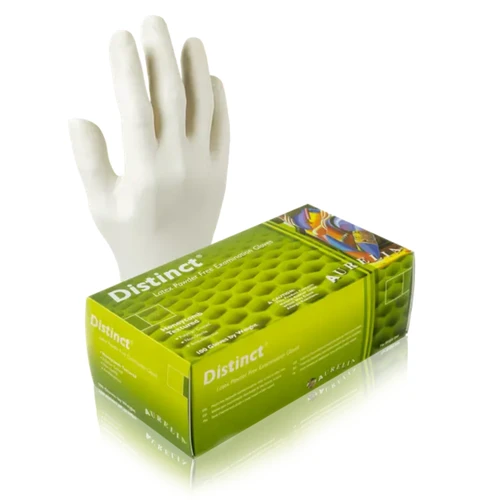 Distinct Latex Powder Free Gloves, 100/Box, X-Small