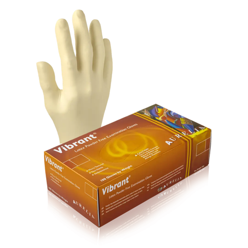 Vibrant Latex Powder Free Gloves, 100/Box, X-Large