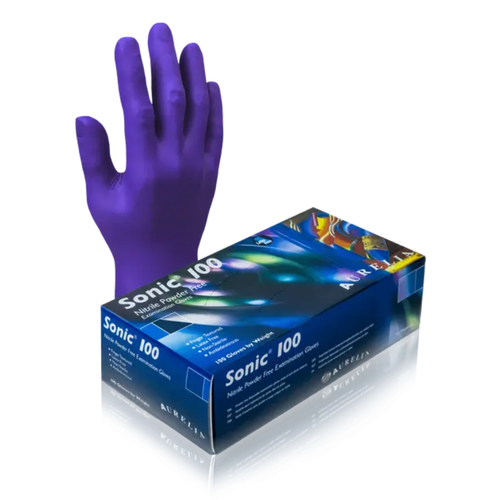 Sonic 100 Nitrile PF Gloves, 100/Box, Medium