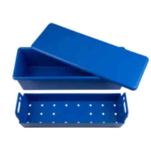 CIDEX Instrument Tray With Perforated Inner Liner and Lid 20" x 7" x 5"