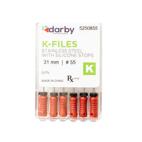 K-Type Files, 31mm, #55, 6/Pkg