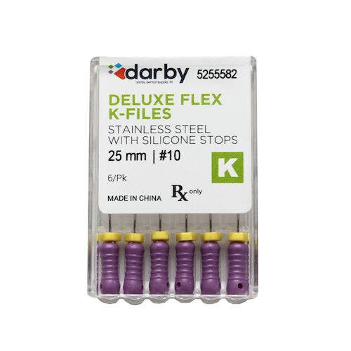 House Brand Deluxe Flex K Files, #10, 25mm, 6/Pkg