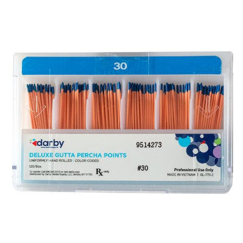 Deluxe Gutta Percha Points, , #30, 120/Box, Compartments