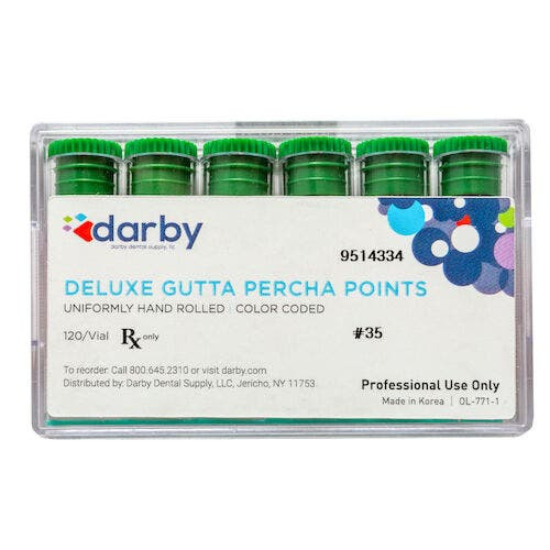 Deluxe Gutta Percha Points, , #35, 120/Box, 6 Vials of 20