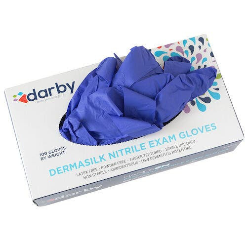 HandsOn Dermasilk Nitrile Powder-Free Gloves, Large, 100/Box