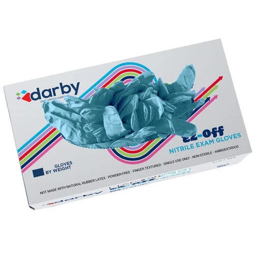 HandsOn EZ-Off Nitrile Glove, Extra Small, 300/Box, Turquoise Blue