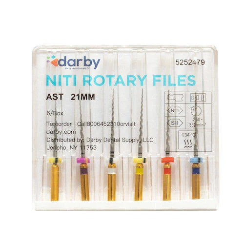 NiTi Rotary Files, .04, 25 mm, 6/Pkg., #20