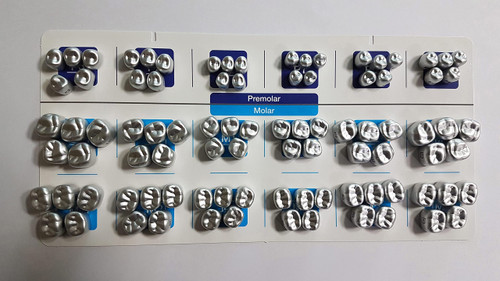Anodized Aluminum Crowns, Molar Refill, #6, 20/Box