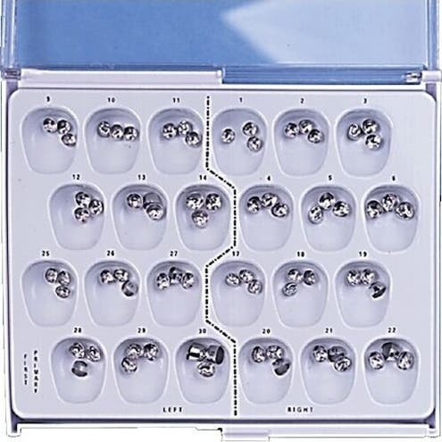 First Primary Molar Stainless Steel, Upper Right, 6, 3/Pkg
