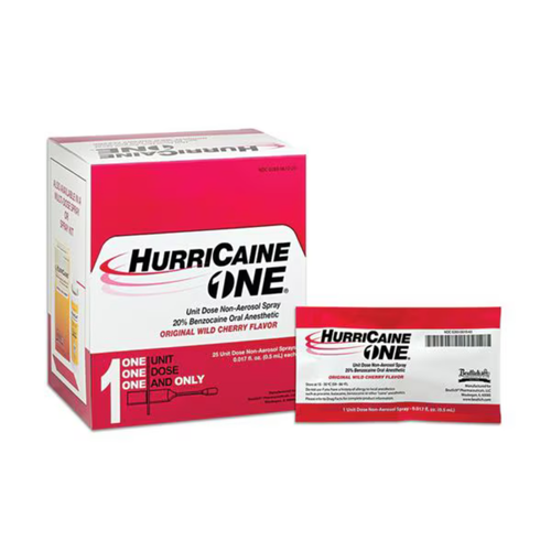 Hurricaine One, Unit Dose Spray, Original Wild Cherry, 0.5ml, 25/Box