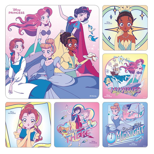 Kids Stickers Disney Princess Anime 100/Box