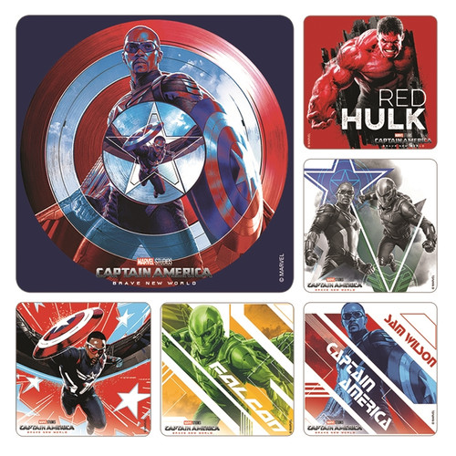 Kids Stickers Captain America Brave New World 100/Box