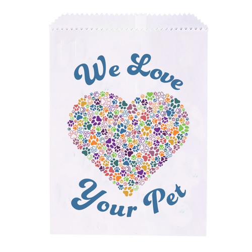 Kids Paper Bags We Love Your Pets 100/Box