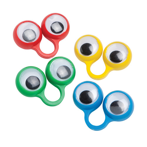 Kids Jewelry Googly Eye Rings 48/Box